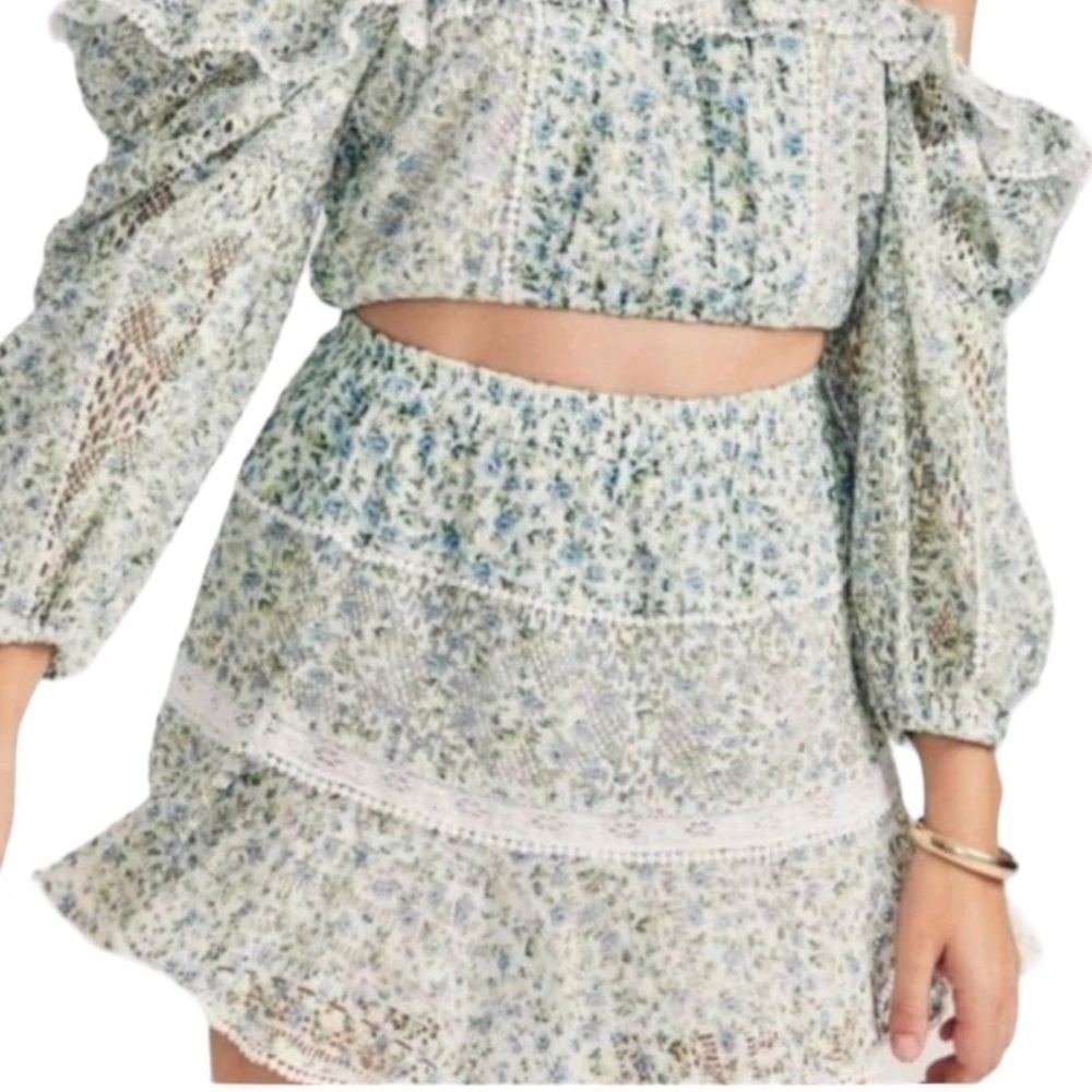 House of Harlow Tiered Floral Mini Skirt Cottagecore | NWT | Size Small - Picture 1 of 16